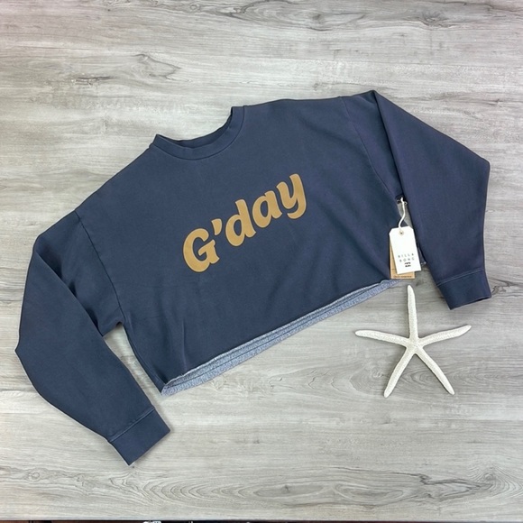 🔆BILLABONG🔆 Hey Gday Cropped Crewneck Sweatshirt - Picture 2 of 12